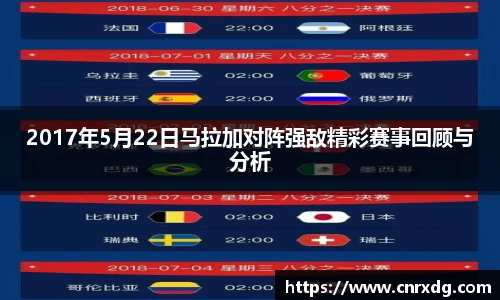 2017年5月22日马拉加对阵强敌精彩赛事回顾与分析